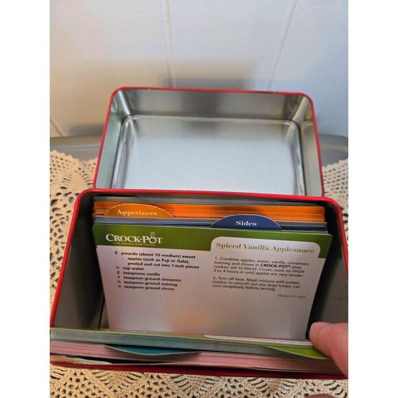 Crock Pot Recipe Card Collection With Keepsake Tin New Recipe Cards Preowned - Picture 8 of 8